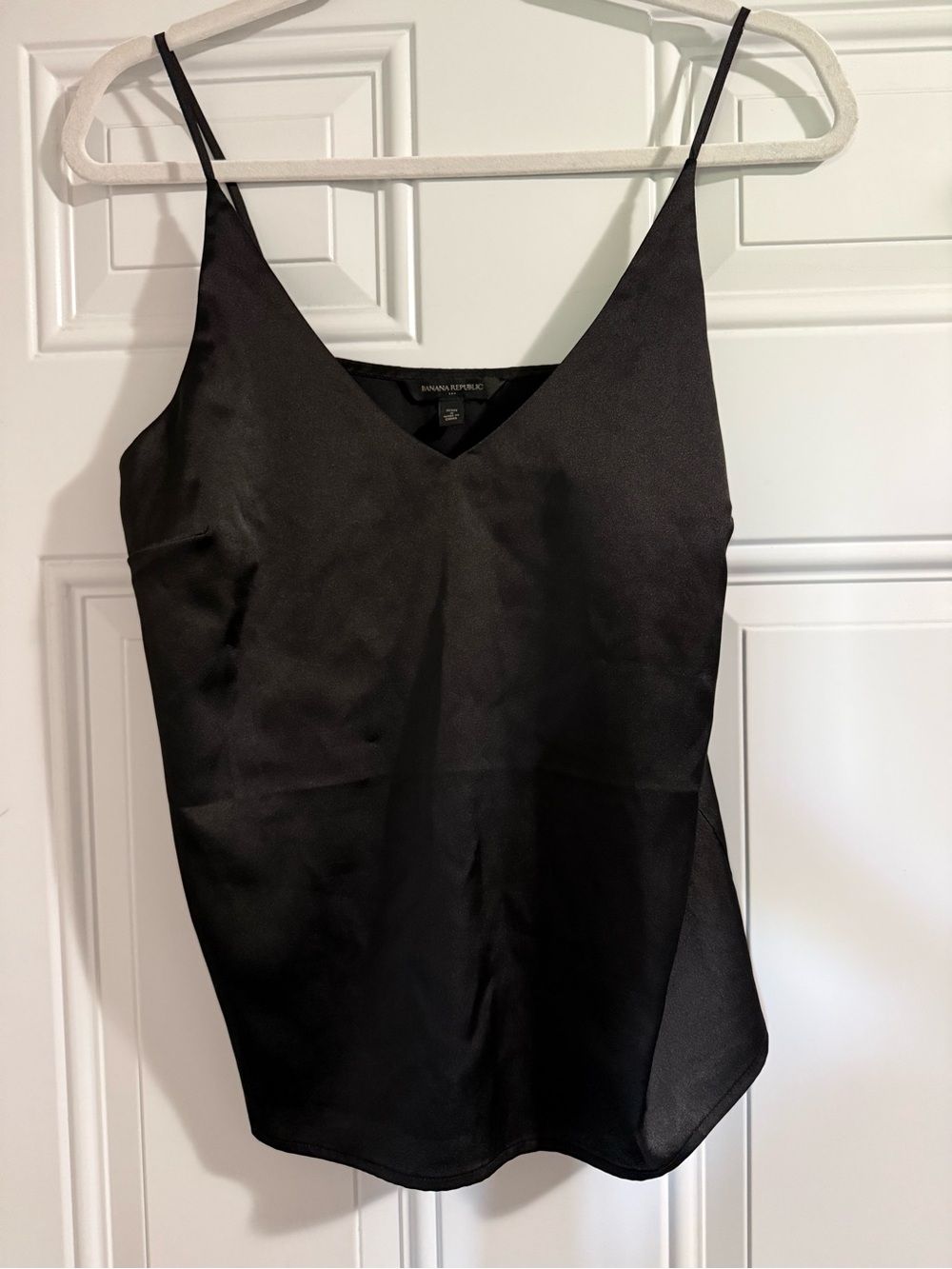 52. Banana Republic Black Satin V-Neck Cami Small Petite